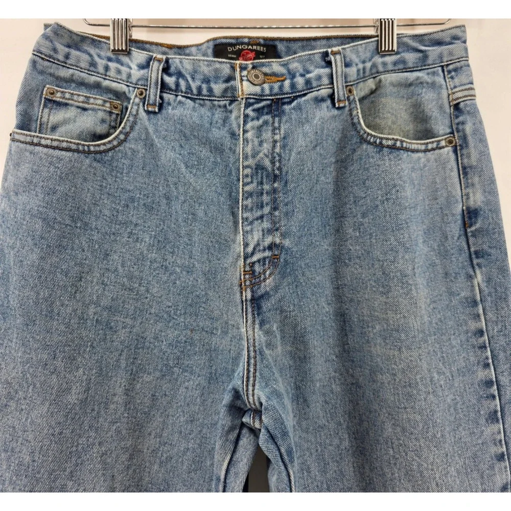 VTG 90's American Eagle Dungarees Mens Jeans Denim Straight Leg Pants Size 34x32